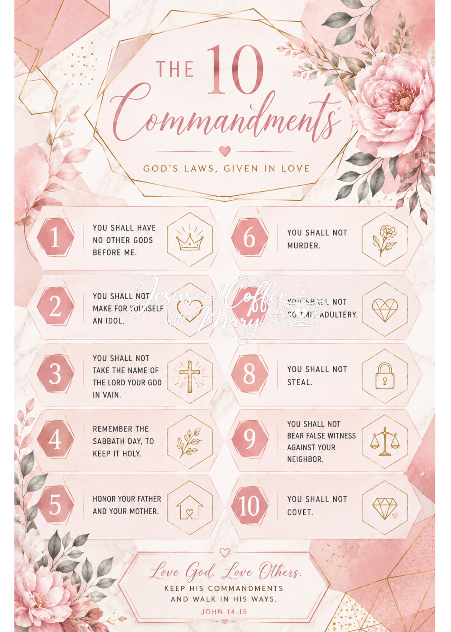 10 Commandments Bible Tip-Ins | Printable PDF