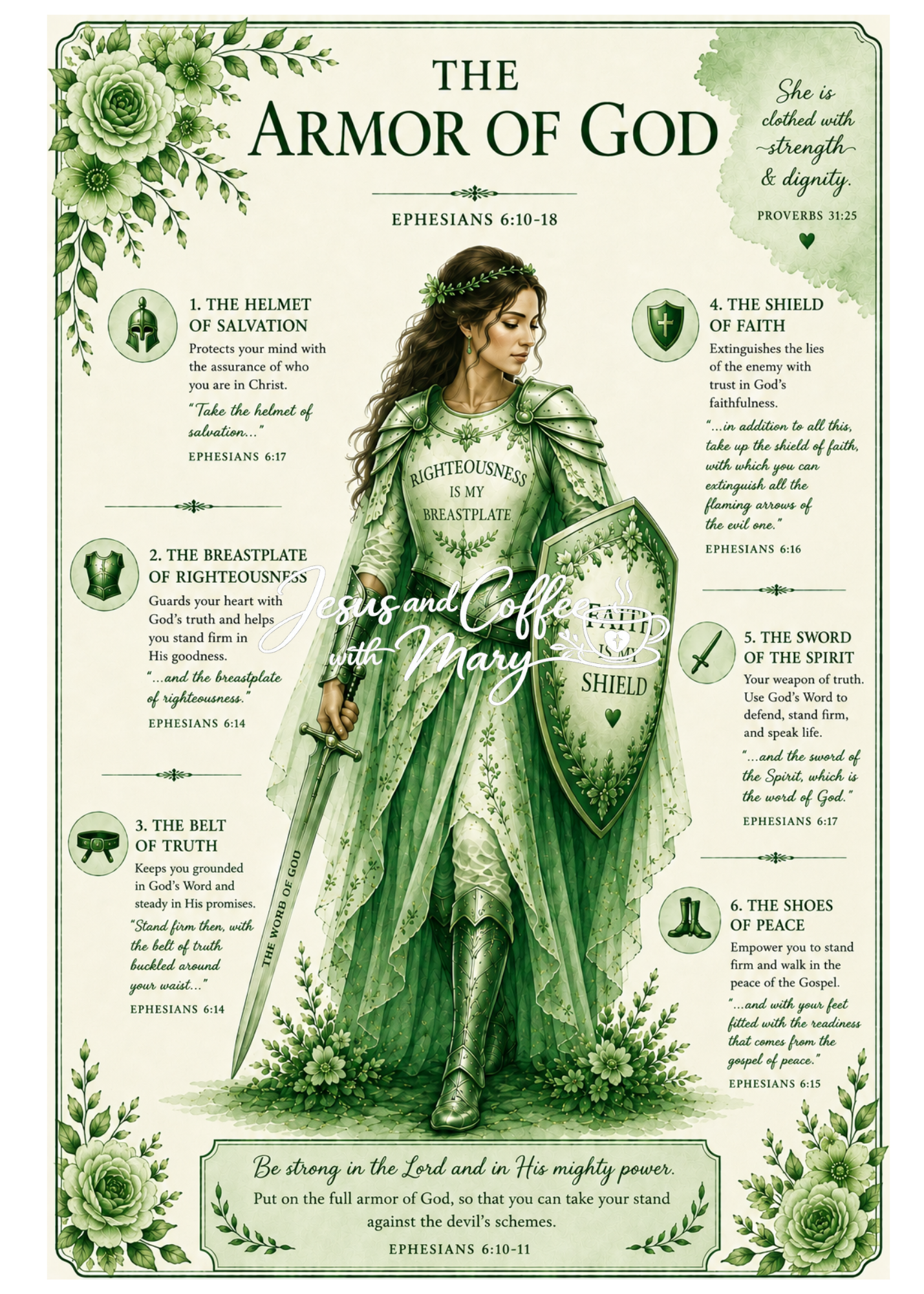 Armor of God Bible Tip-In | Printable Bible Journaling PDF