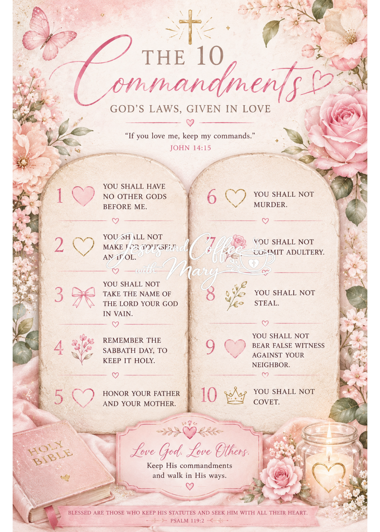 10 Commandments Bible Tip-Ins | Printable PDF