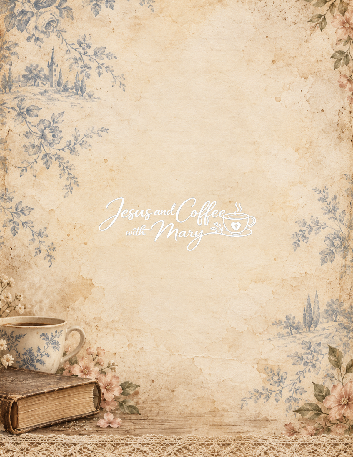 Vintage Coffee & Faith Printable Paper, Tags & Ephemera Set