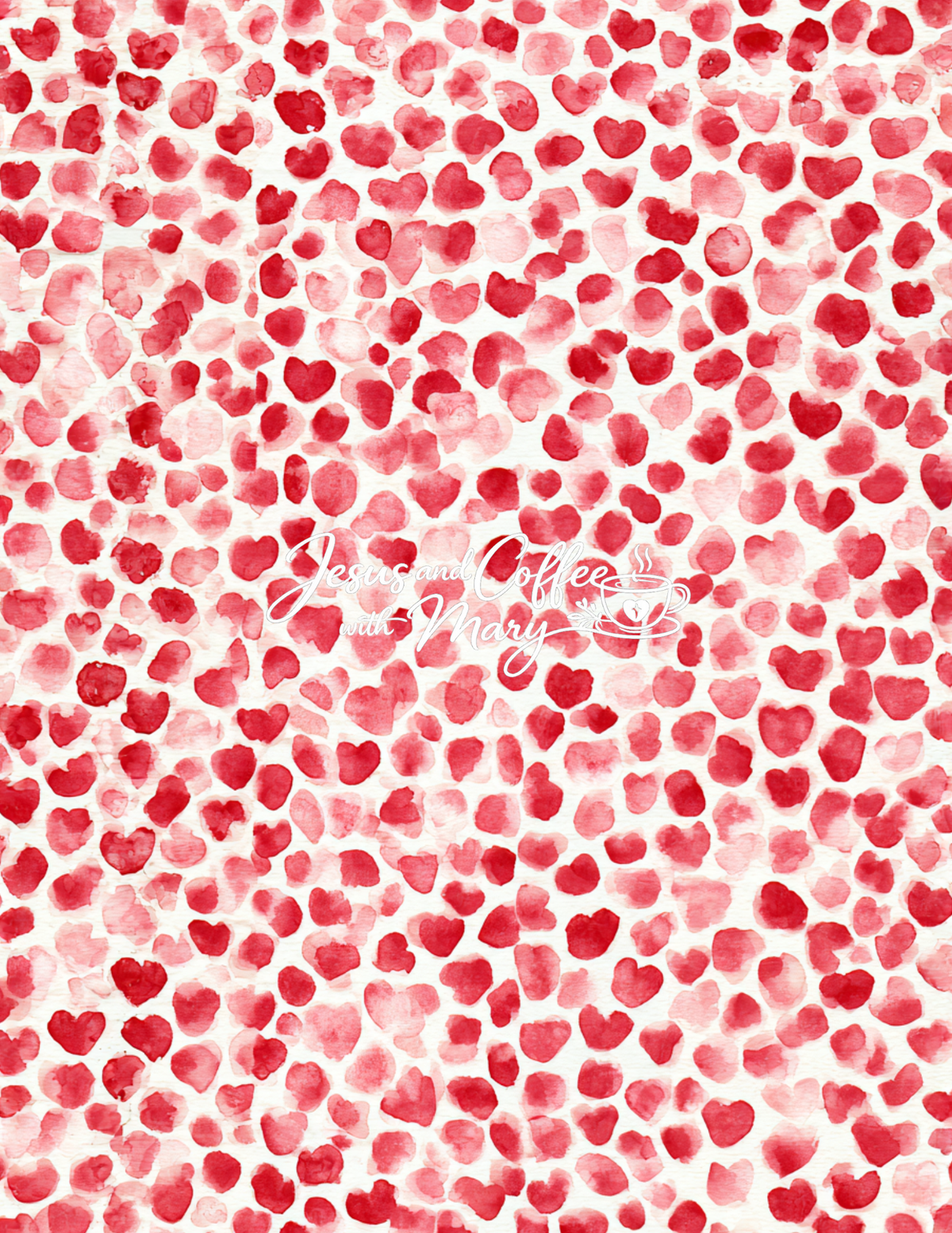 Watercolor Hearts Mega Paper Pack – 44 Printable Digital Papers