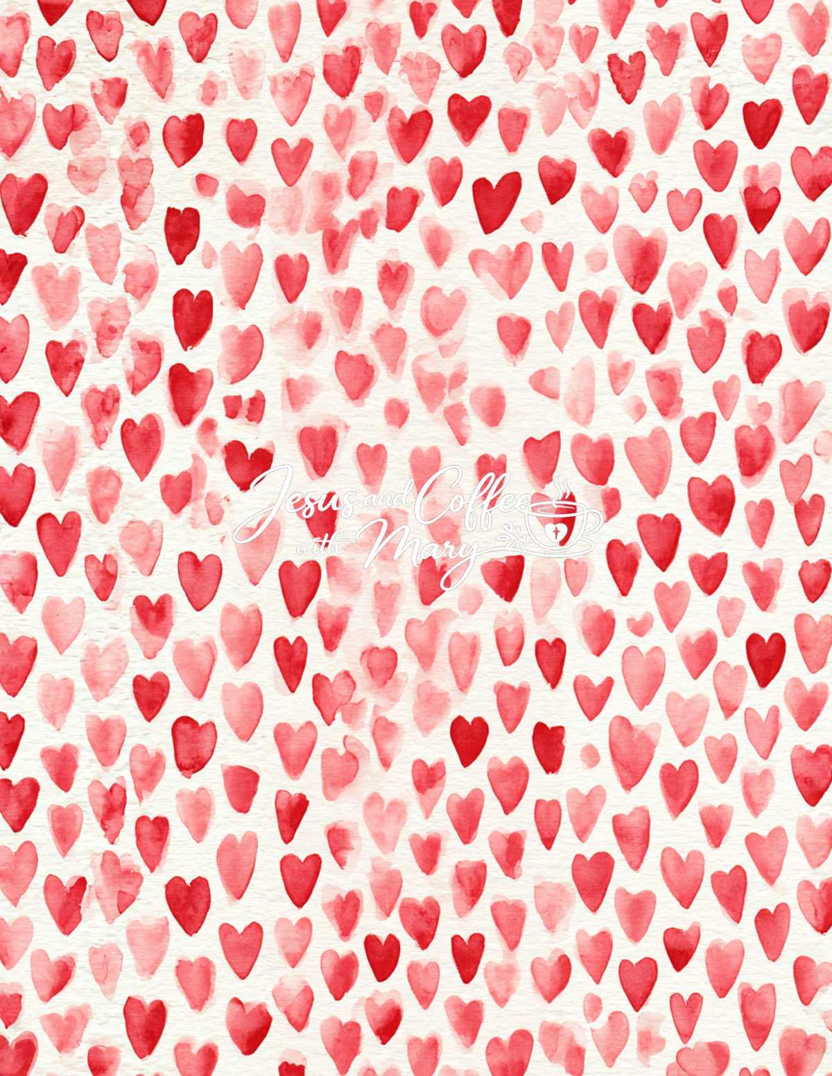 Watercolor Hearts Mega Paper Pack – 44 Printable Digital Papers