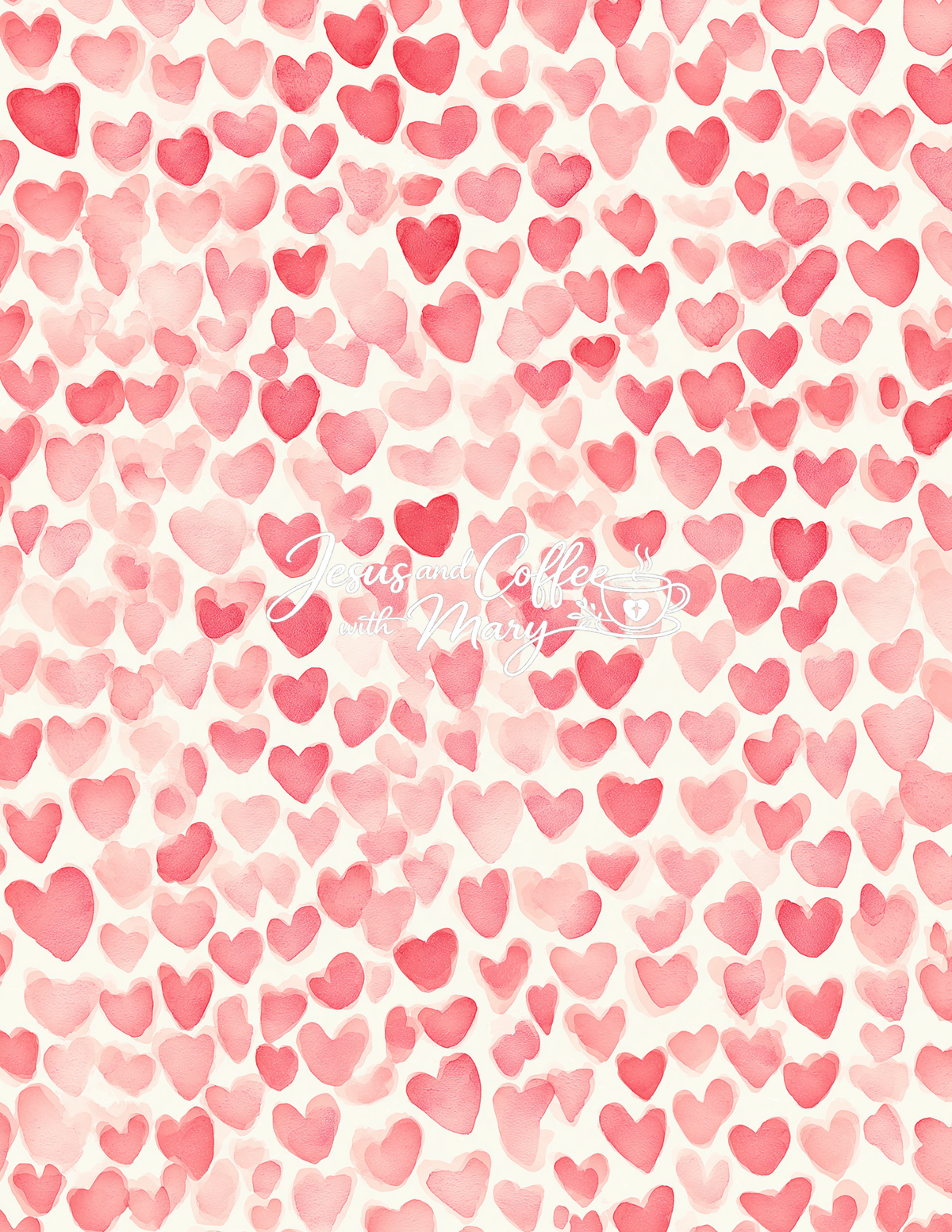 Watercolor Hearts Mega Paper Pack – 44 Printable Digital Papers