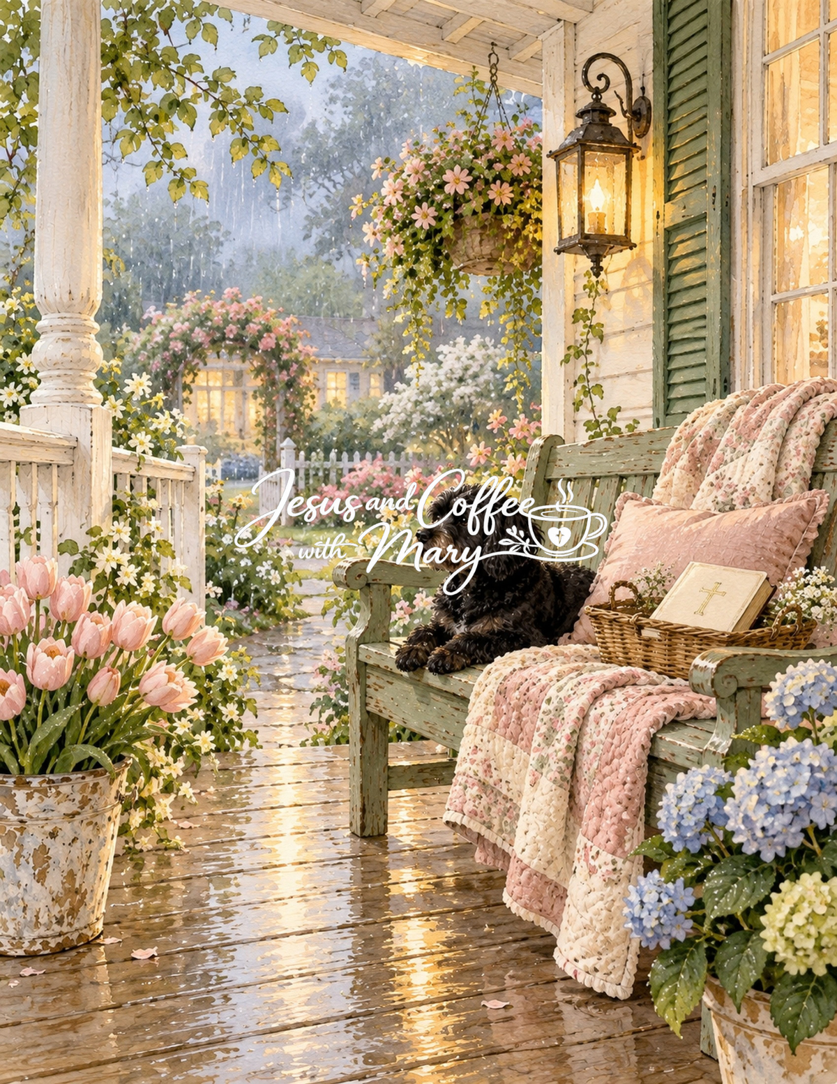 Rocking Chair Front Porch Watercolor Printable Papers - 24 Cozy Designs