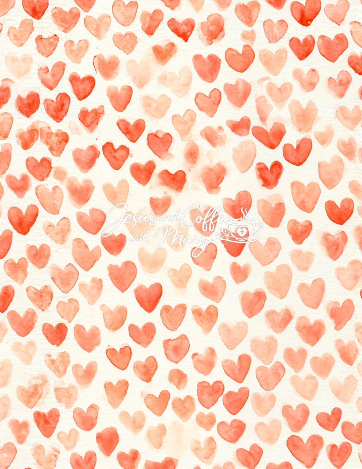 Watercolor Hearts Mega Paper Pack – 44 Printable Digital Papers