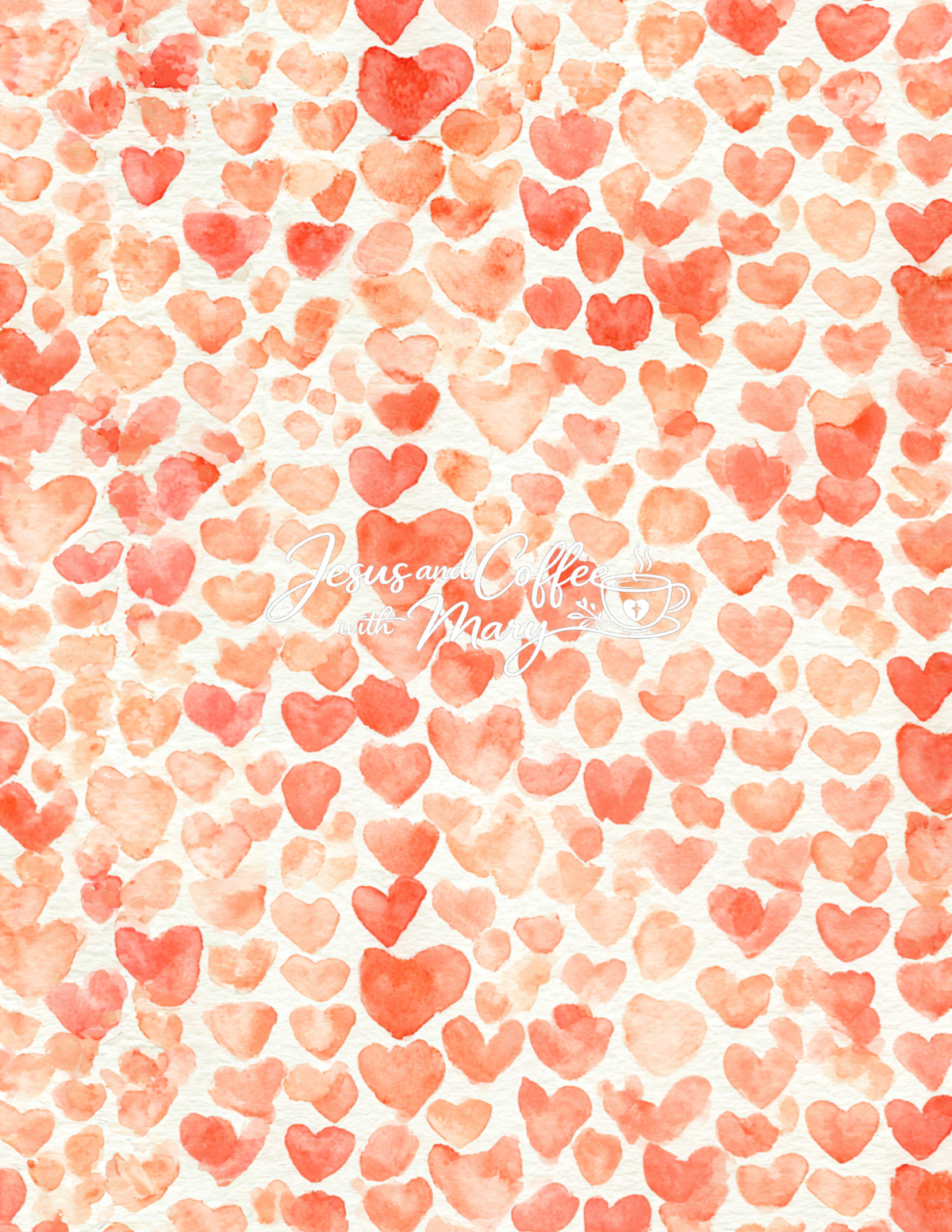 Watercolor Hearts Mega Paper Pack – 44 Printable Digital Papers