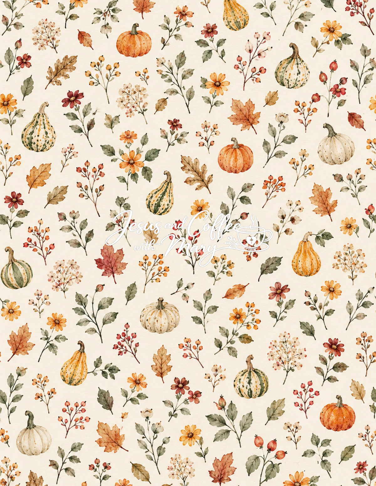 Autumn Printable Paper, Tags & Ephemera | Pumpkin Fall Digital Download