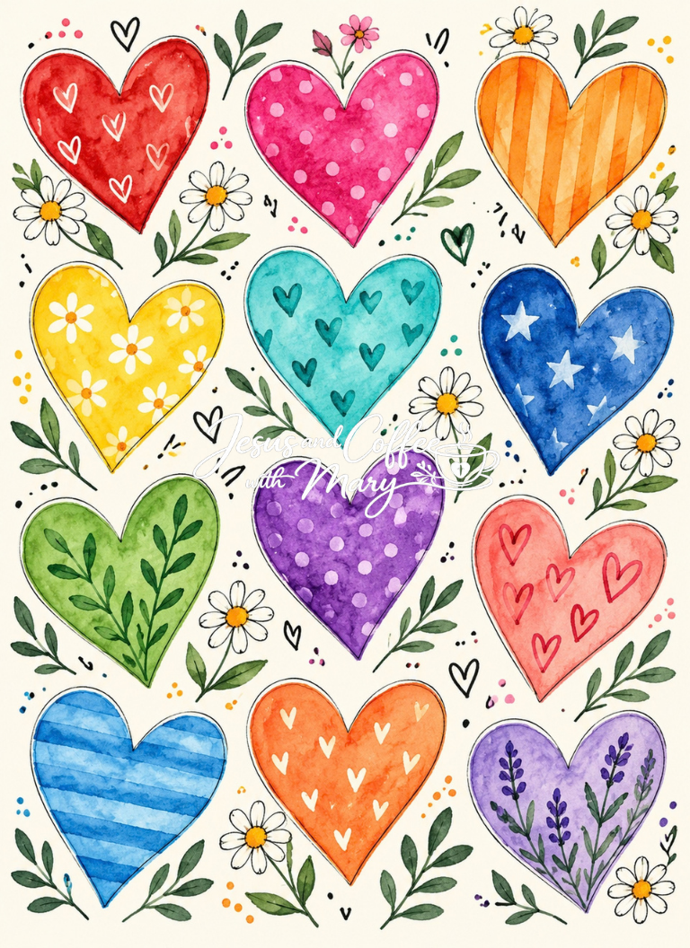 Whimsical Hearts Printable Papers, Tags & Ephemera Set