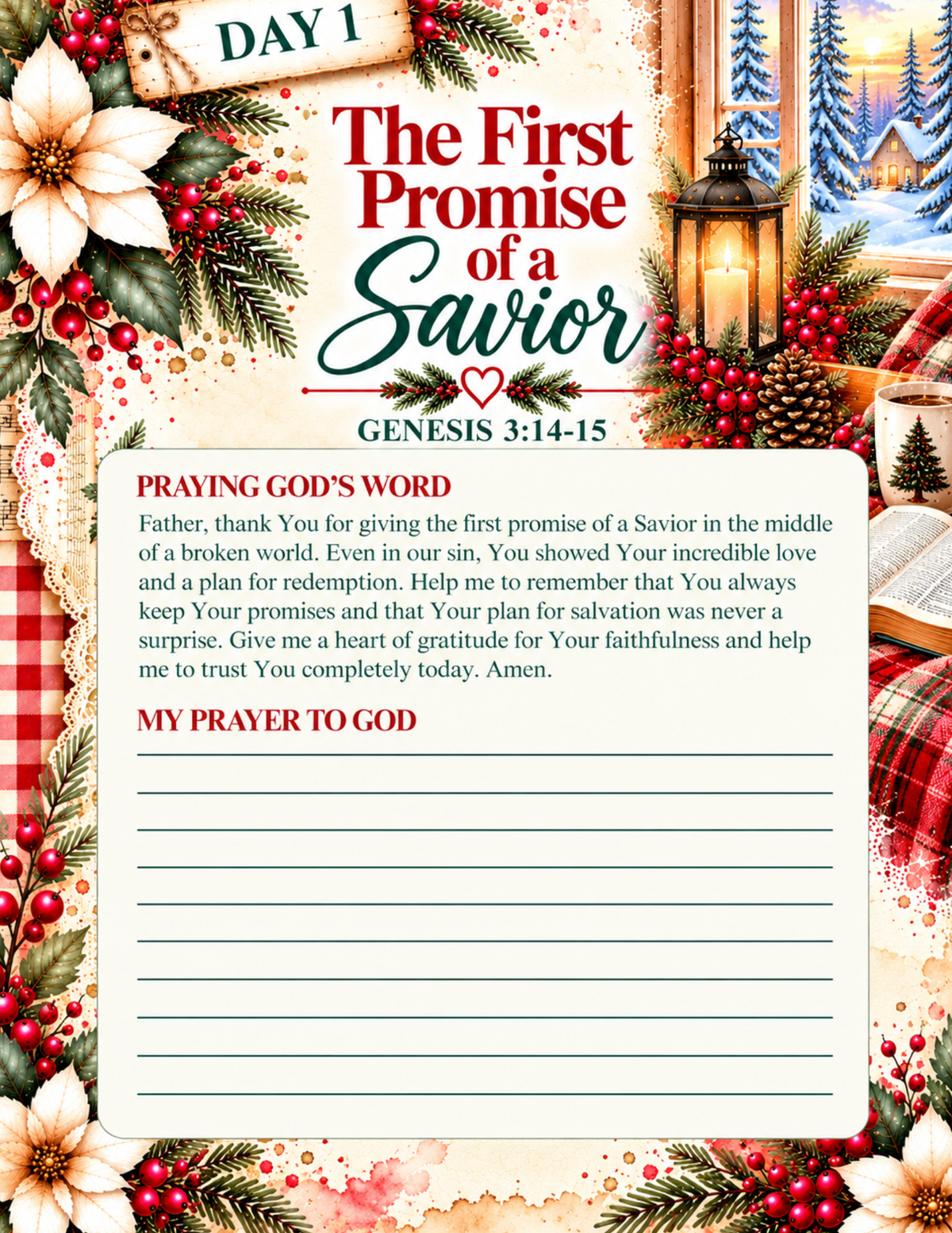 The Promise of Christmas | 25-Day Advent Bible Study, Prayer Journal & Christmas Printable Bundle