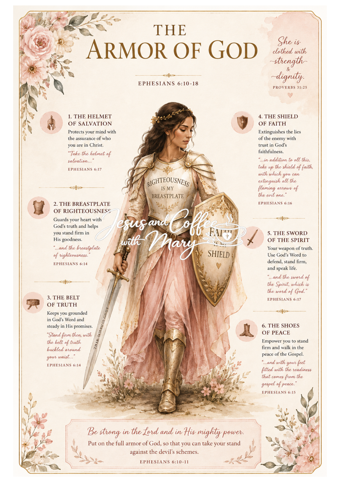 Armor of God Bible Tip-In | Printable Bible Journaling PDF