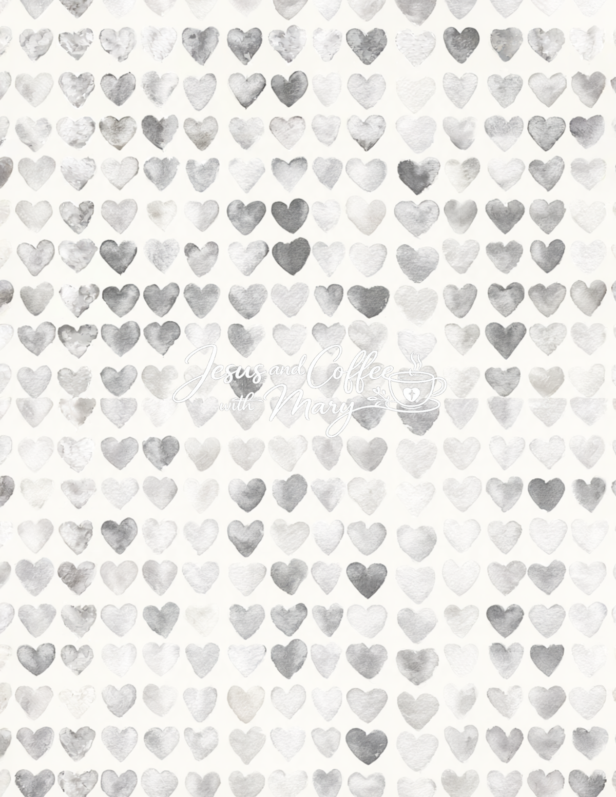 Watercolor Hearts Mega Paper Pack – 44 Printable Digital Papers