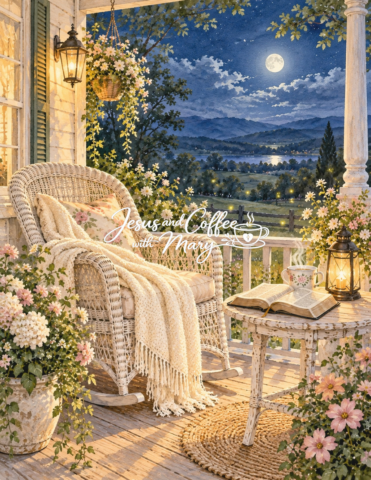 Rocking Chair Front Porch Watercolor Printable Papers - 24 Cozy Designs