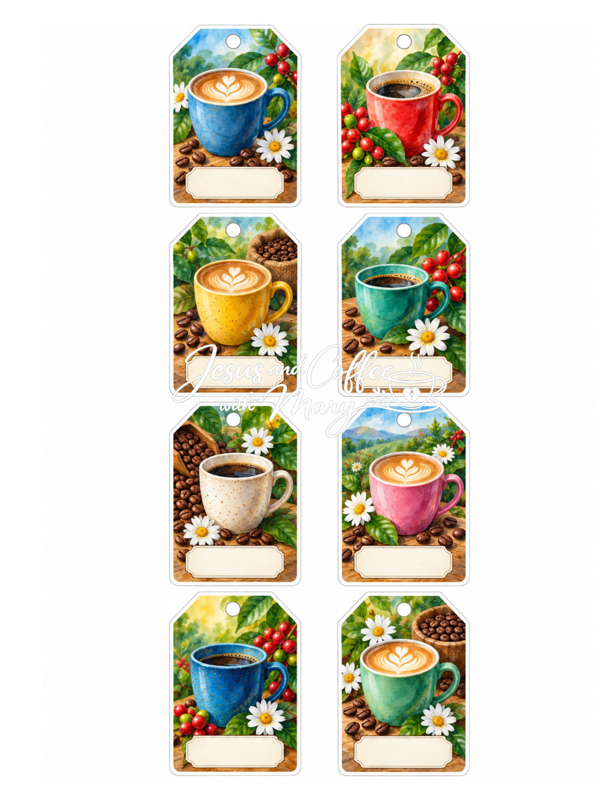 Bright & Modern Coffee Paper , Tags & Ephemera Set