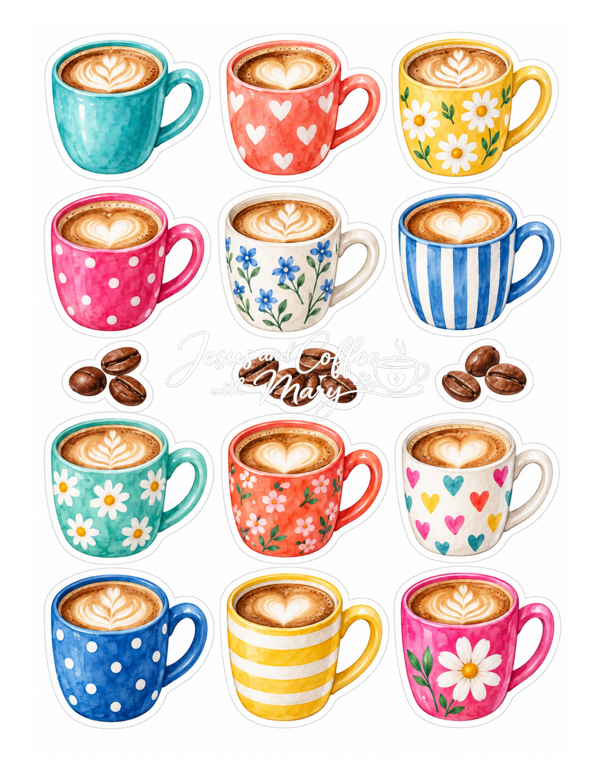 Bright & Modern Coffee Paper , Tags & Ephemera Set