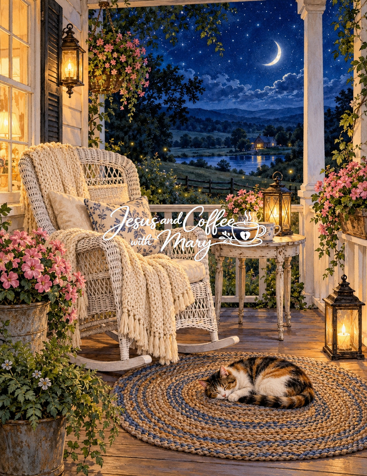 Rocking Chair Front Porch Watercolor Printable Papers - 24 Cozy Designs