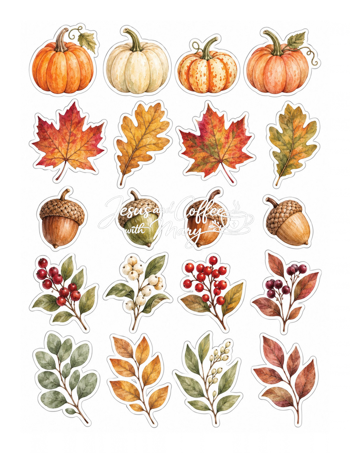 Autumn Printable Paper, Tags & Ephemera | Pumpkin Fall Digital Download