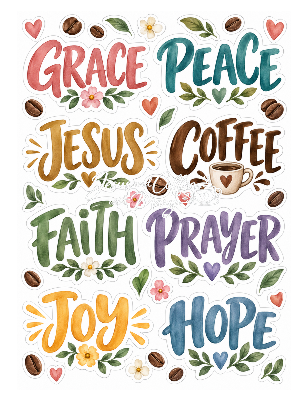 Bright & Modern Coffee Paper , Tags & Ephemera Set