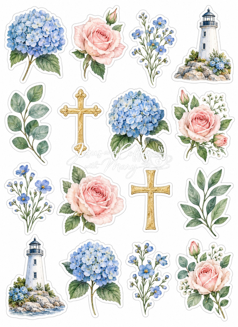 Lighthouse & Water Printable Papers, Tags & Ephemera