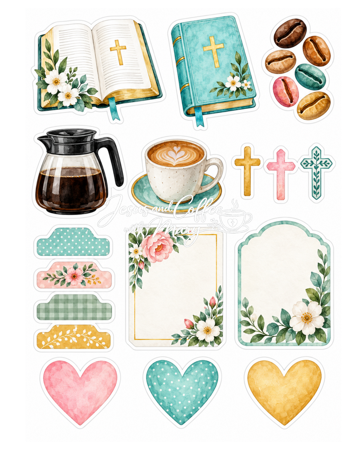Bright & Modern Coffee Paper , Tags & Ephemera Set