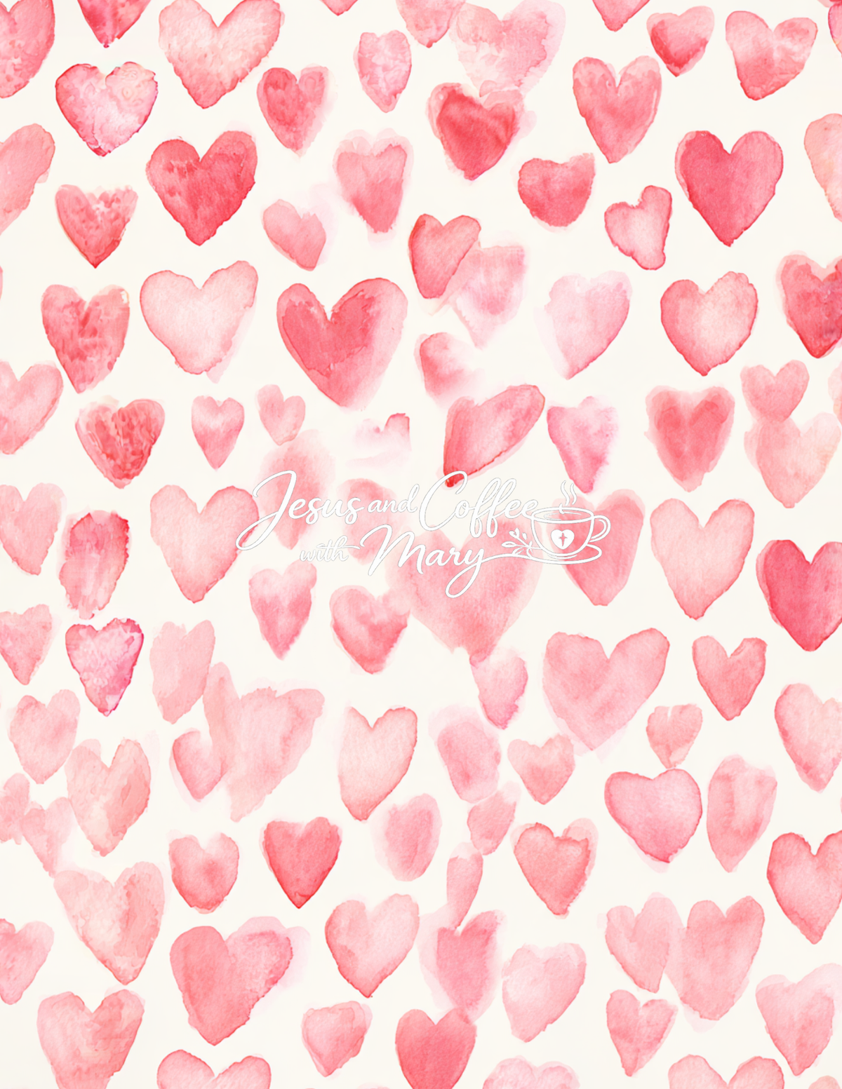 Watercolor Hearts Mega Paper Pack – 44 Printable Digital Papers