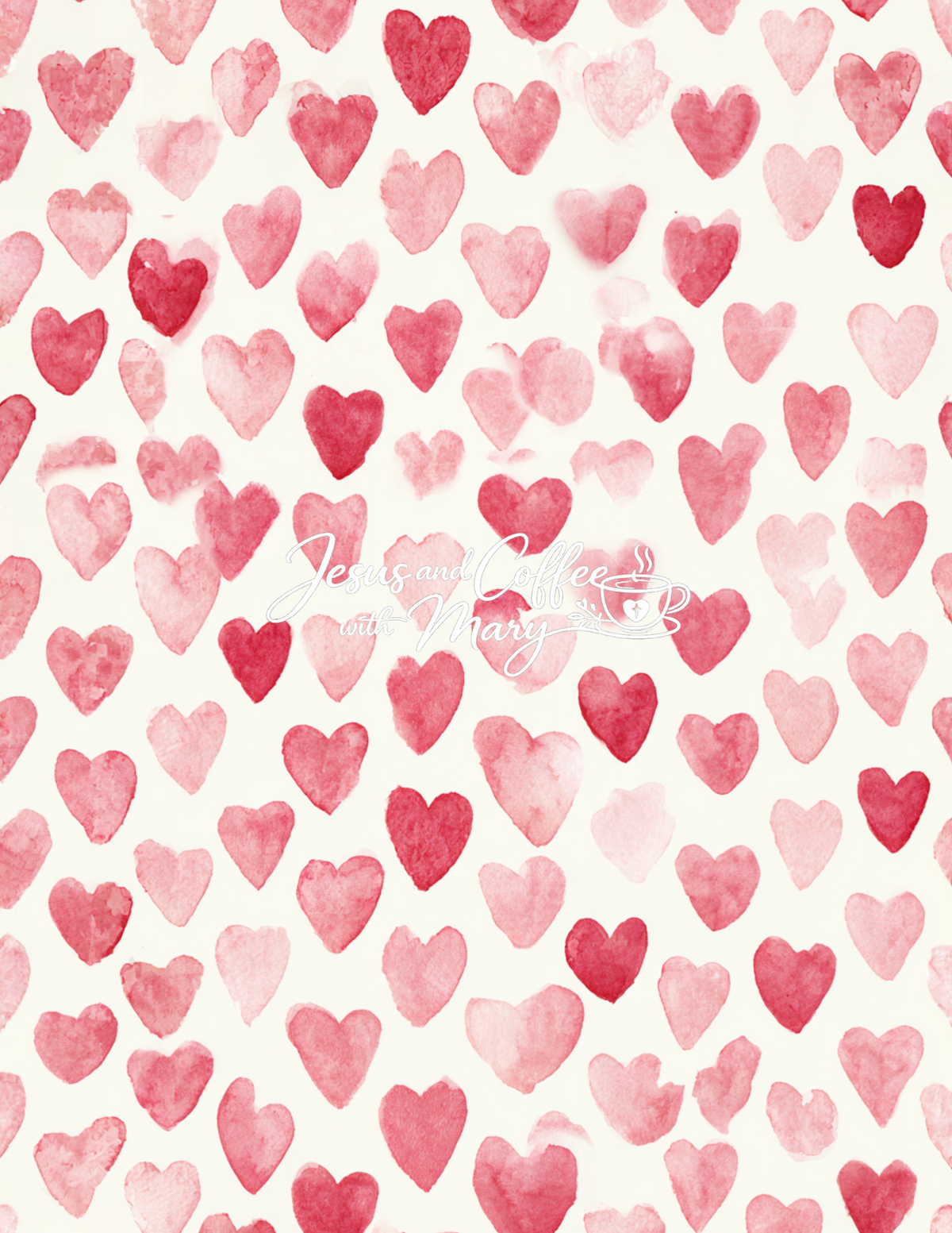Watercolor Hearts Mega Paper Pack – 44 Printable Digital Papers