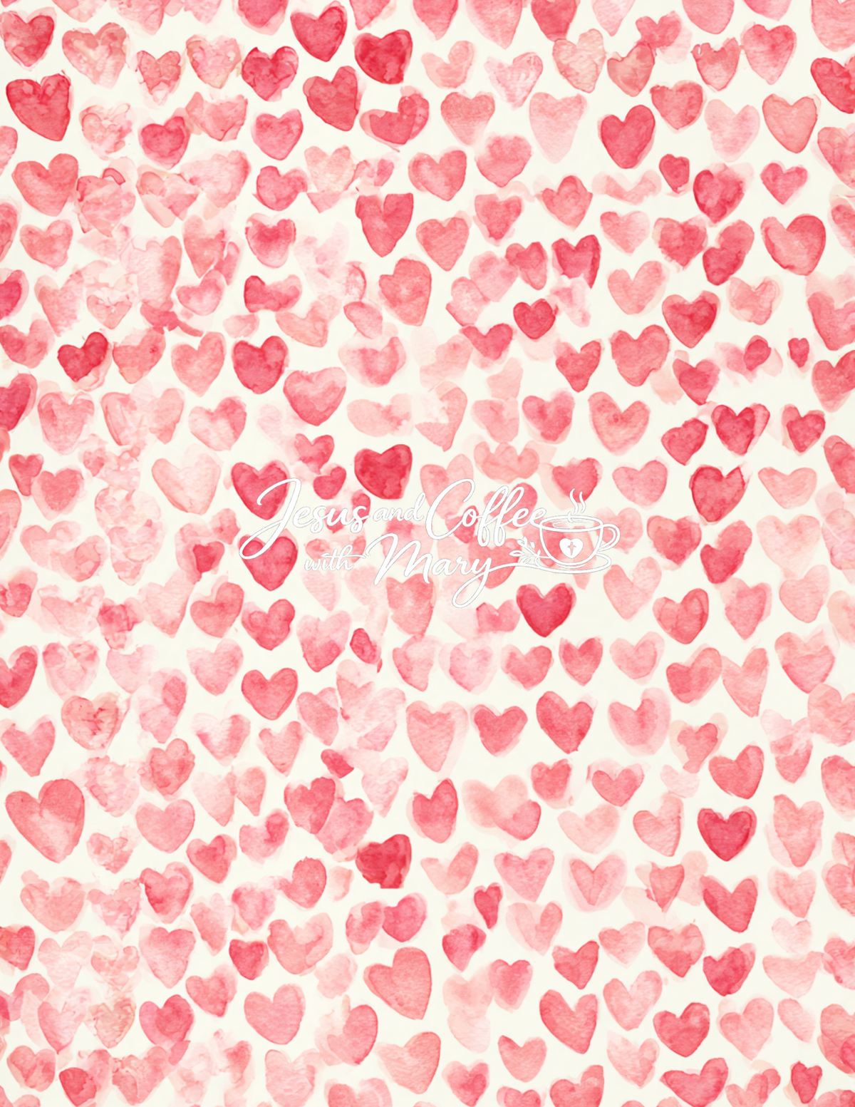 Watercolor Hearts Mega Paper Pack – 44 Printable Digital Papers