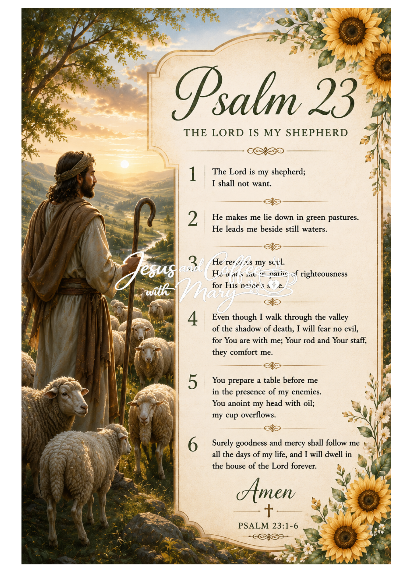 Psalm 23 | Printable Bible Journaling Inserts PDF