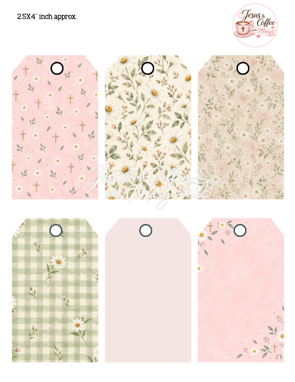 Daisy & Cross Ephemera Printable Set | Hidden Paperclip, Tags & Bible Journaling Supplies