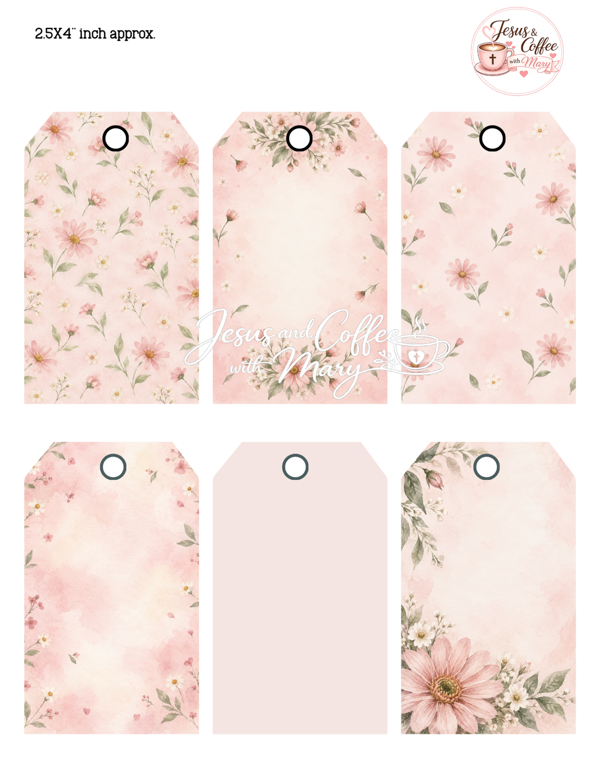 Pink Floral Hidden Paperclip Ephemera Set | Printable Bible Journaling Supplies