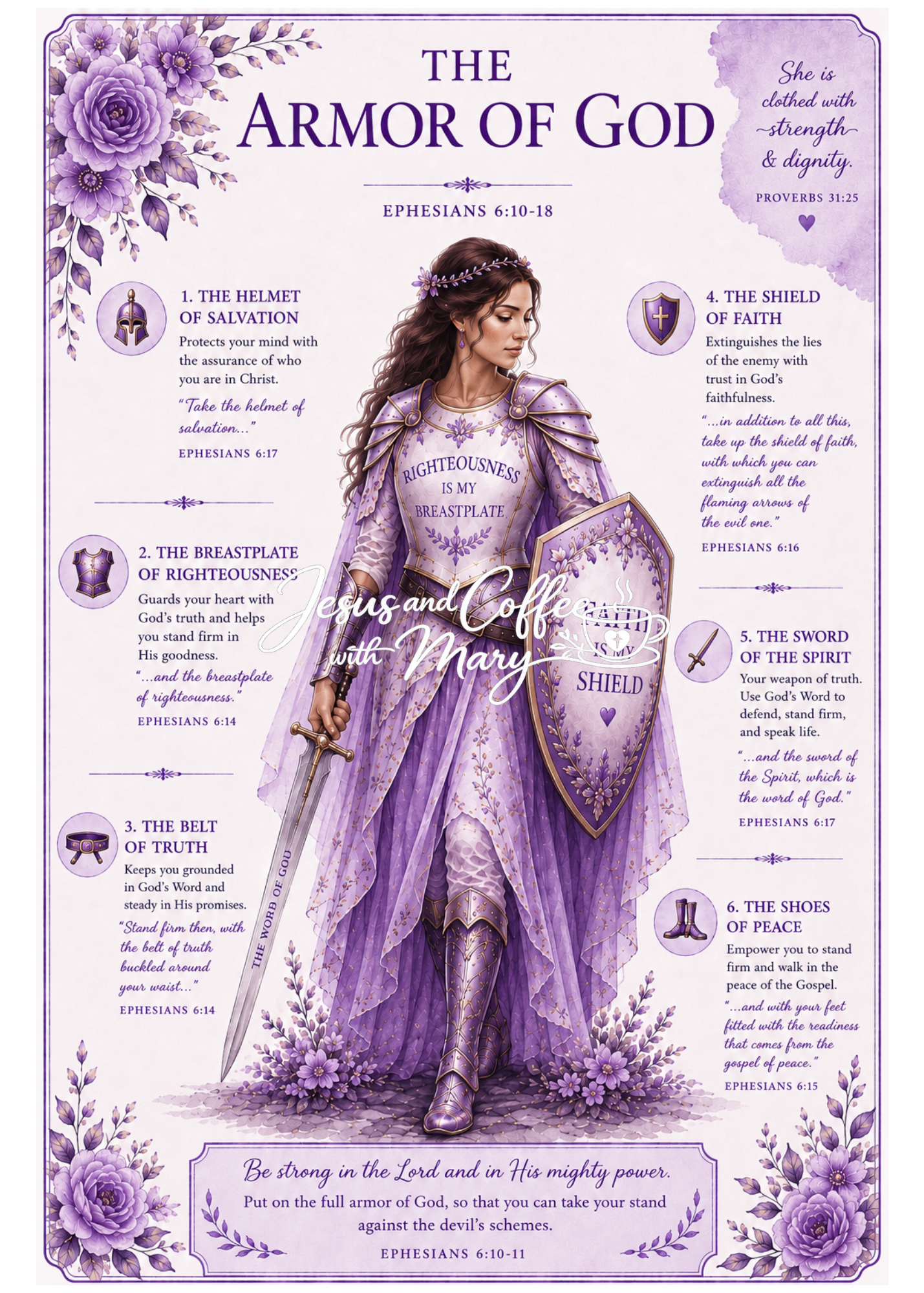 Armor of God Bible Tip-In | Printable Bible Journaling PDF