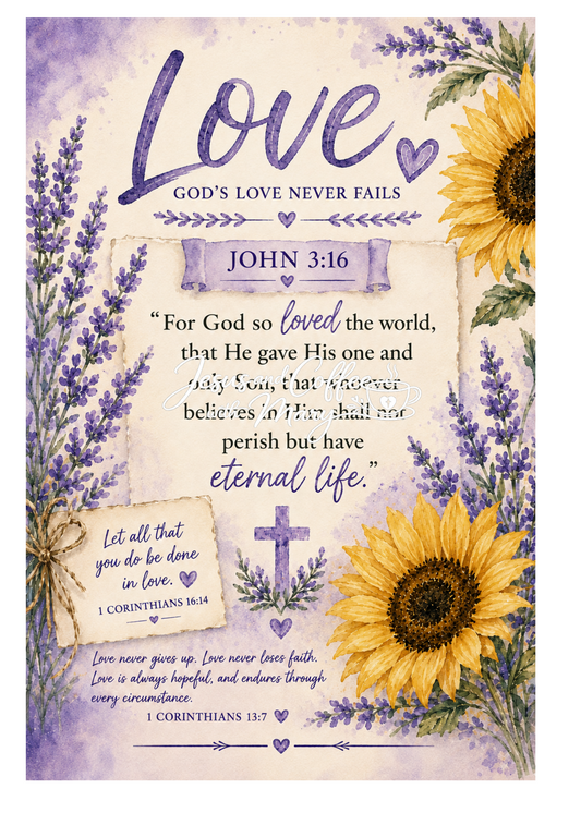 John 3:16 Scripture Tip-Ins | Printable Bible Journaling PDF