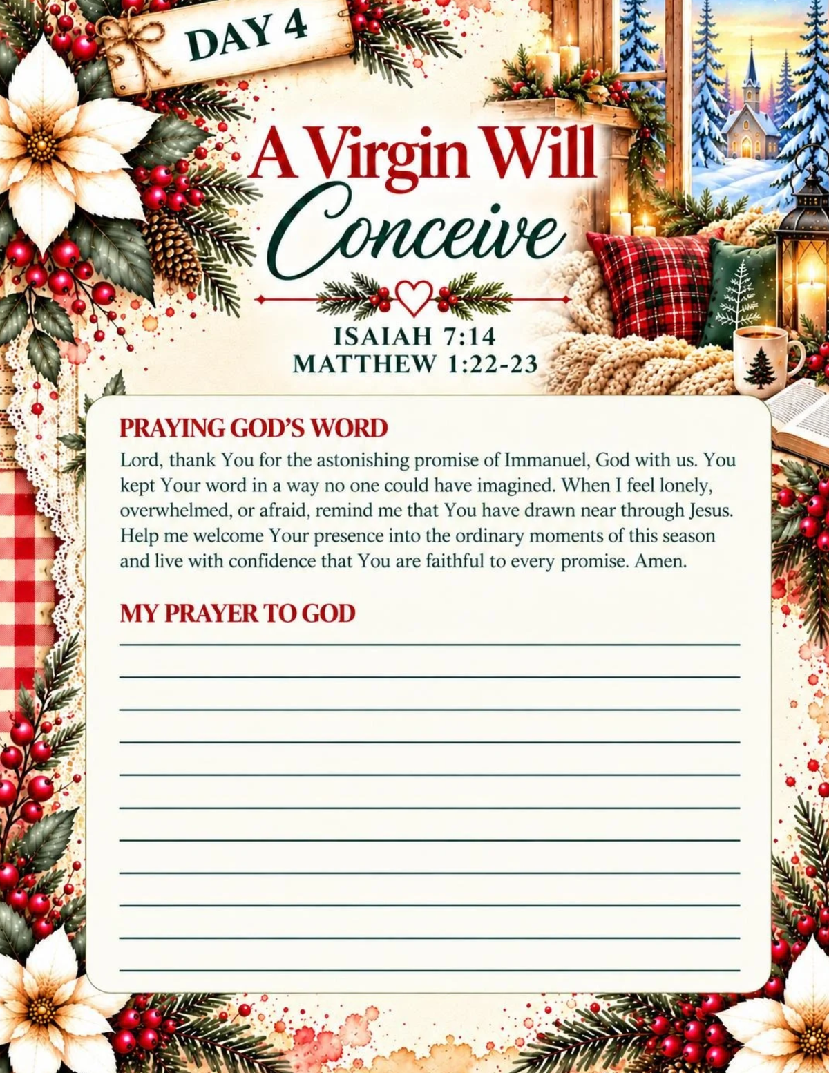 The Promise of Christmas | 25-Day Advent Bible Study, Prayer Journal & Christmas Printable Bundle