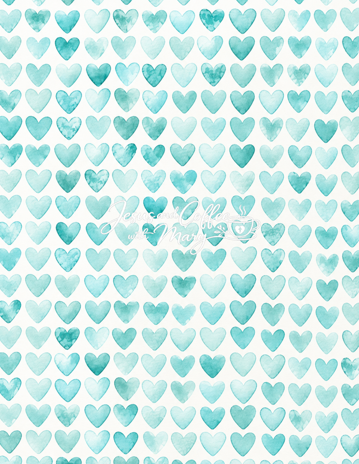 Watercolor Hearts Mega Paper Pack – 44 Printable Digital Papers