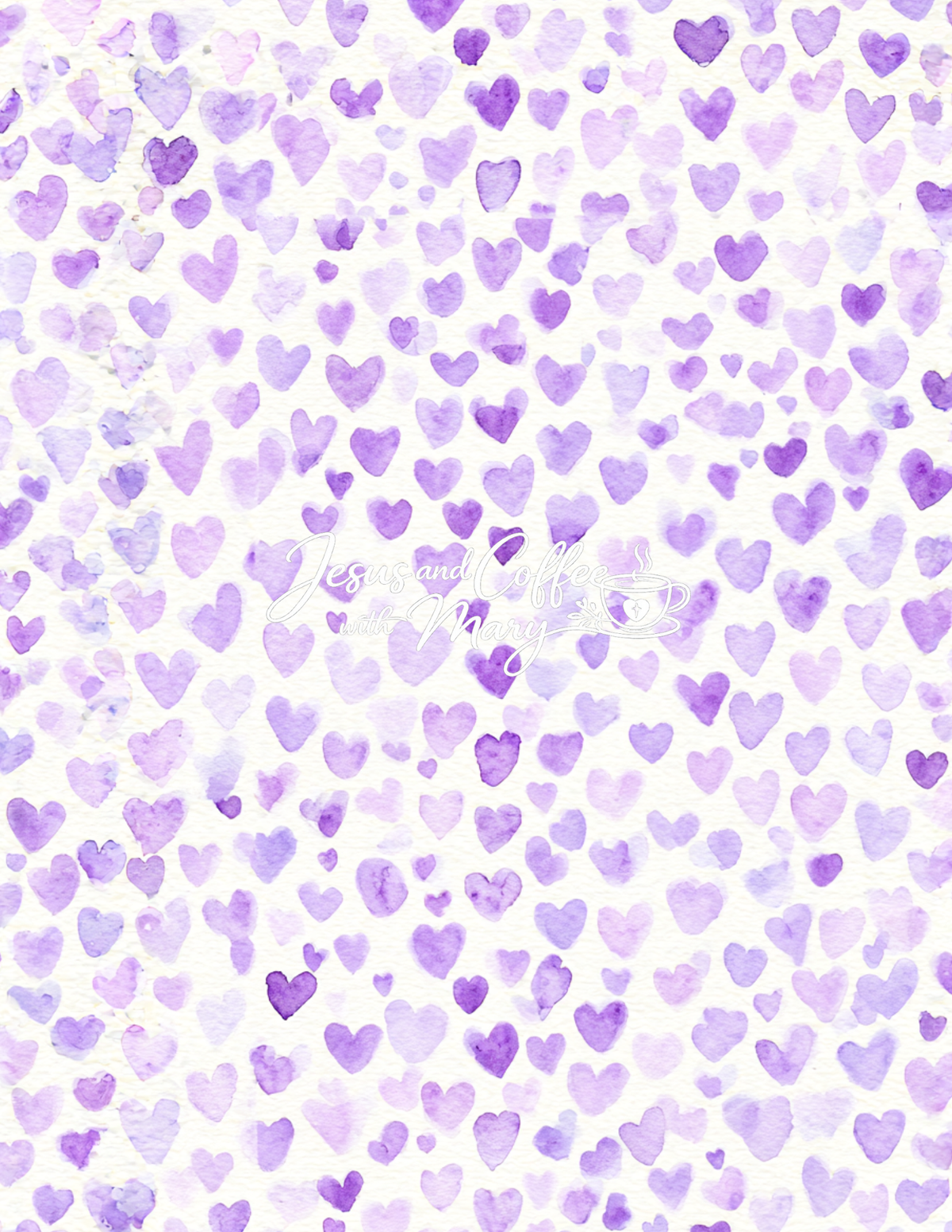 Watercolor Hearts Mega Paper Pack – 44 Printable Digital Papers