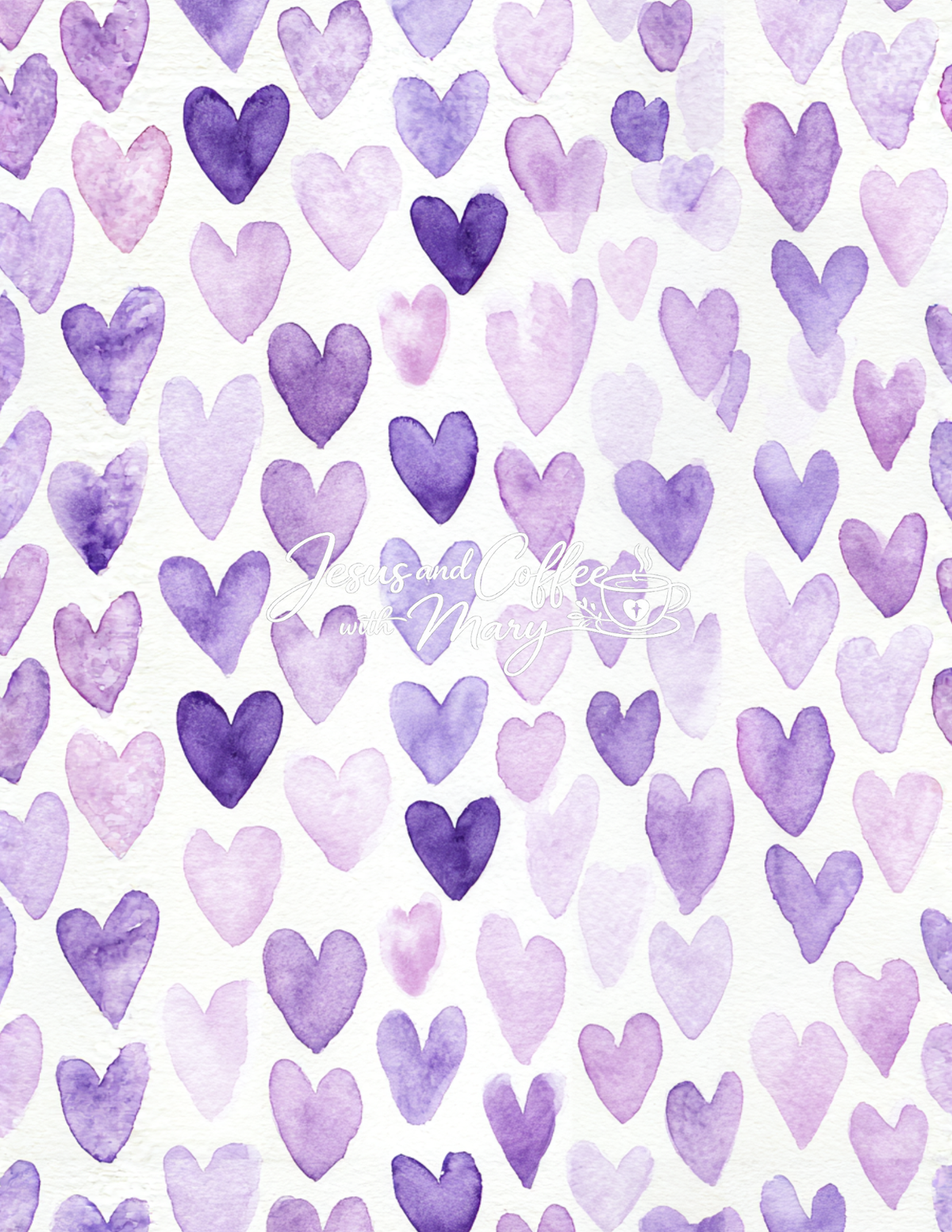 Watercolor Hearts Mega Paper Pack – 44 Printable Digital Papers