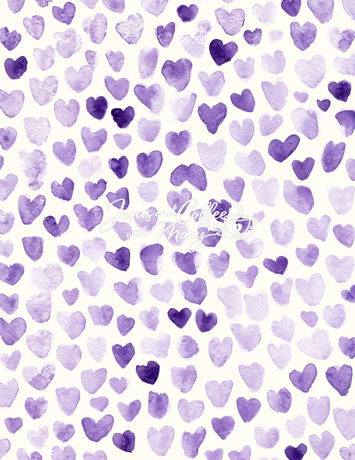Watercolor Hearts Mega Paper Pack – 44 Printable Digital Papers