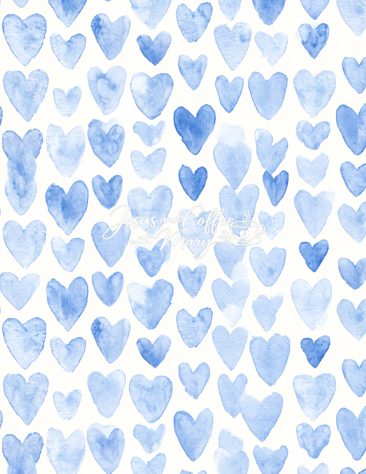 Watercolor Hearts Mega Paper Pack – 44 Printable Digital Papers