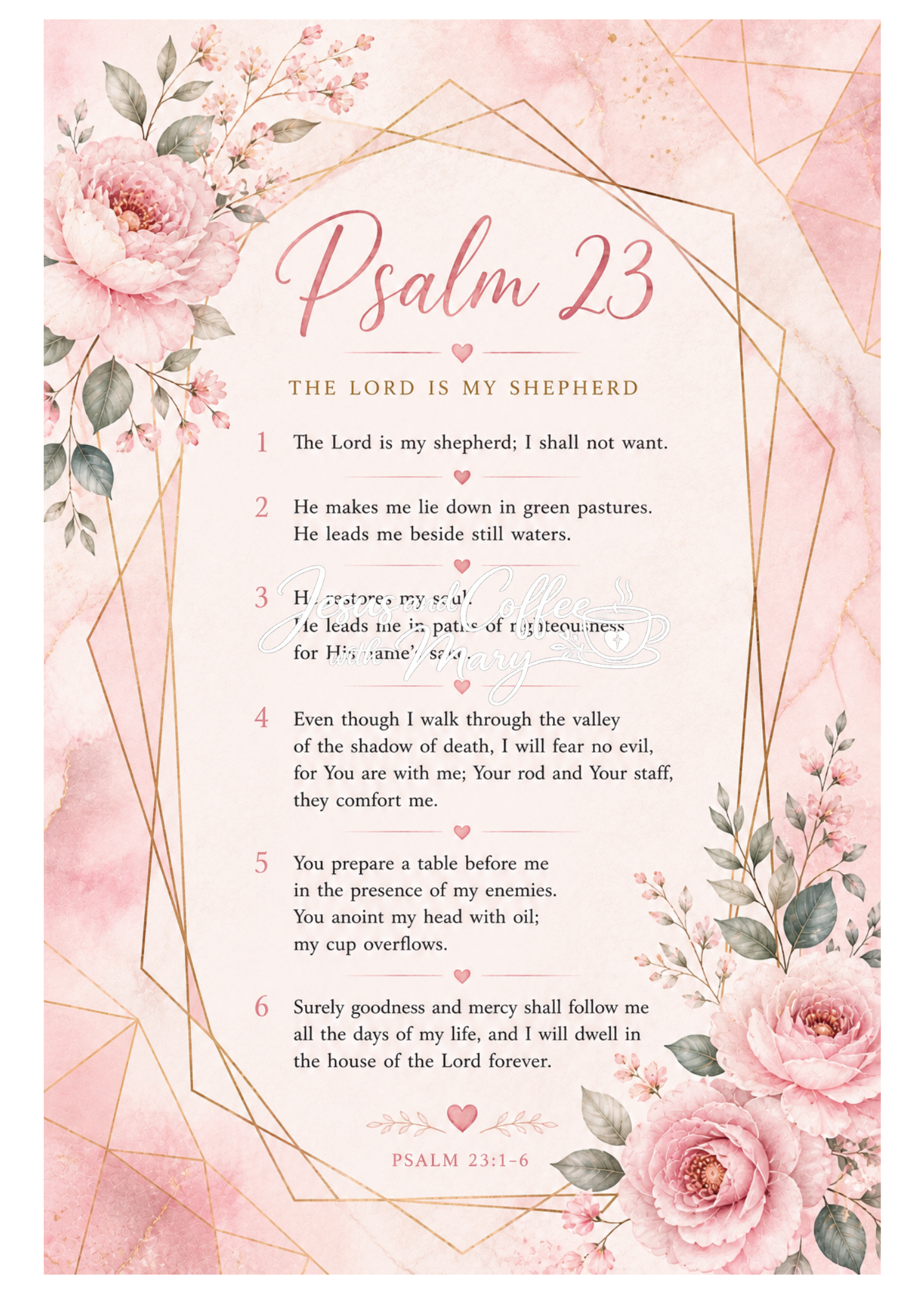 Psalm 23 | Printable Bible Journaling Inserts PDF