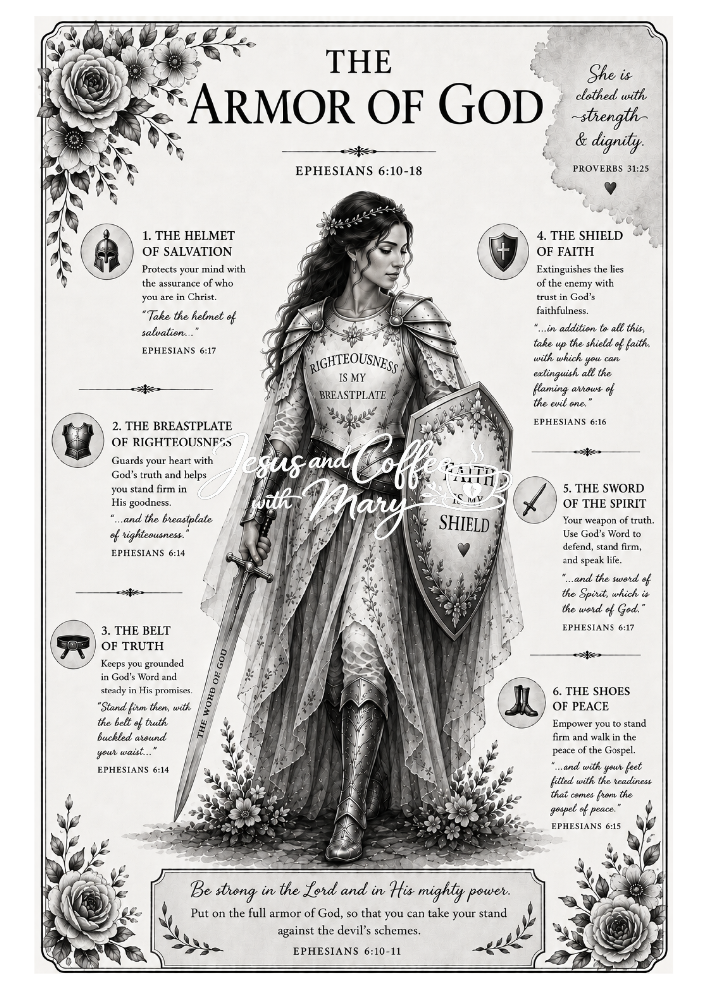 Armor of God Bible Tip-In | Printable Bible Journaling PDF