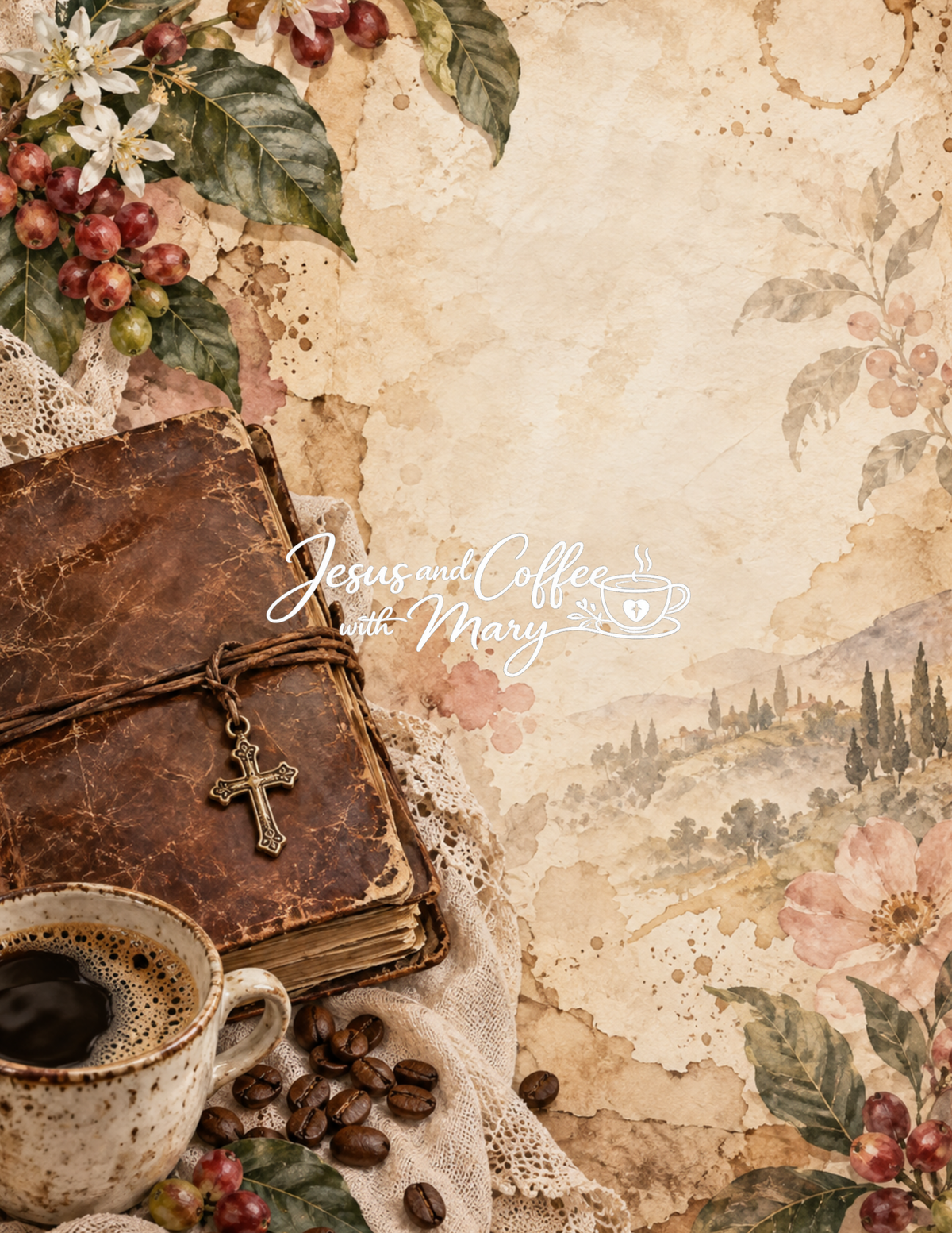 Vintage Coffee & Faith Printable Paper, Tags & Ephemera Set