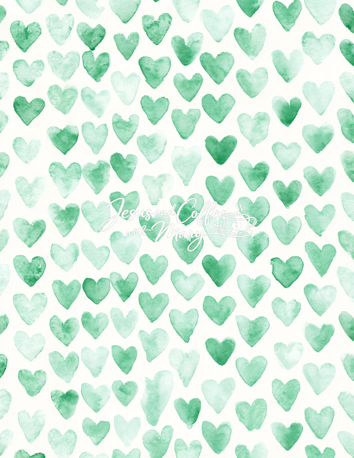 Watercolor Hearts Mega Paper Pack – 44 Printable Digital Papers