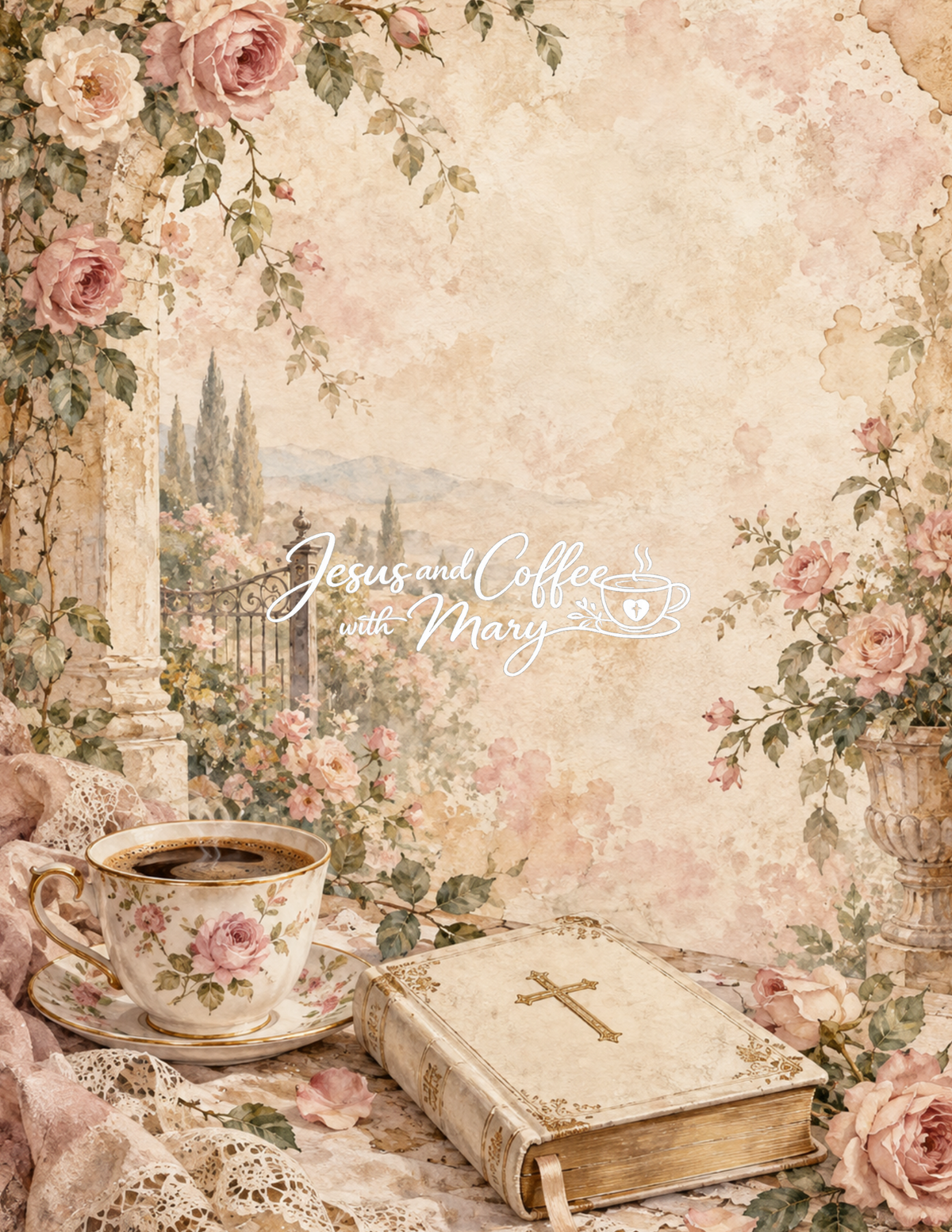 Vintage Coffee & Faith Printable Paper, Tags & Ephemera Set