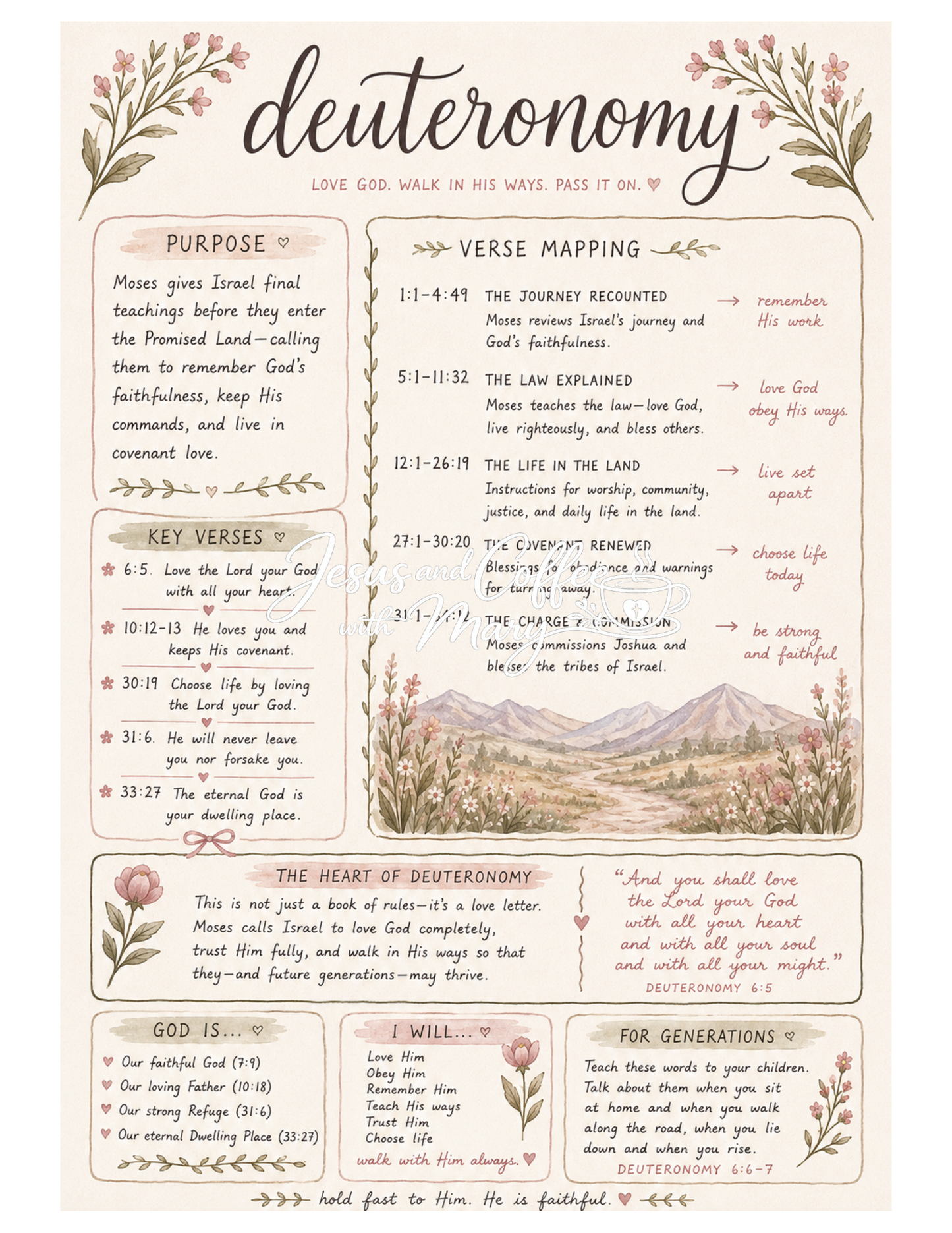 Pentateuch Bible Tip-Ins | Printable Bible Journaling PDF