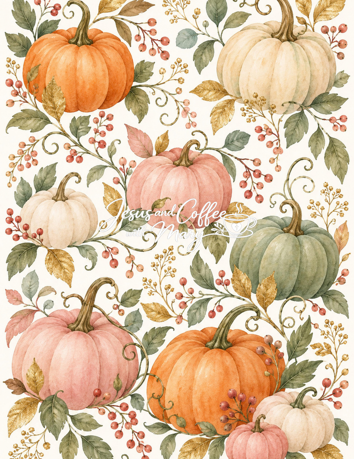 Autumn Printable Paper, Tags & Ephemera | Pumpkin Fall Digital Download
