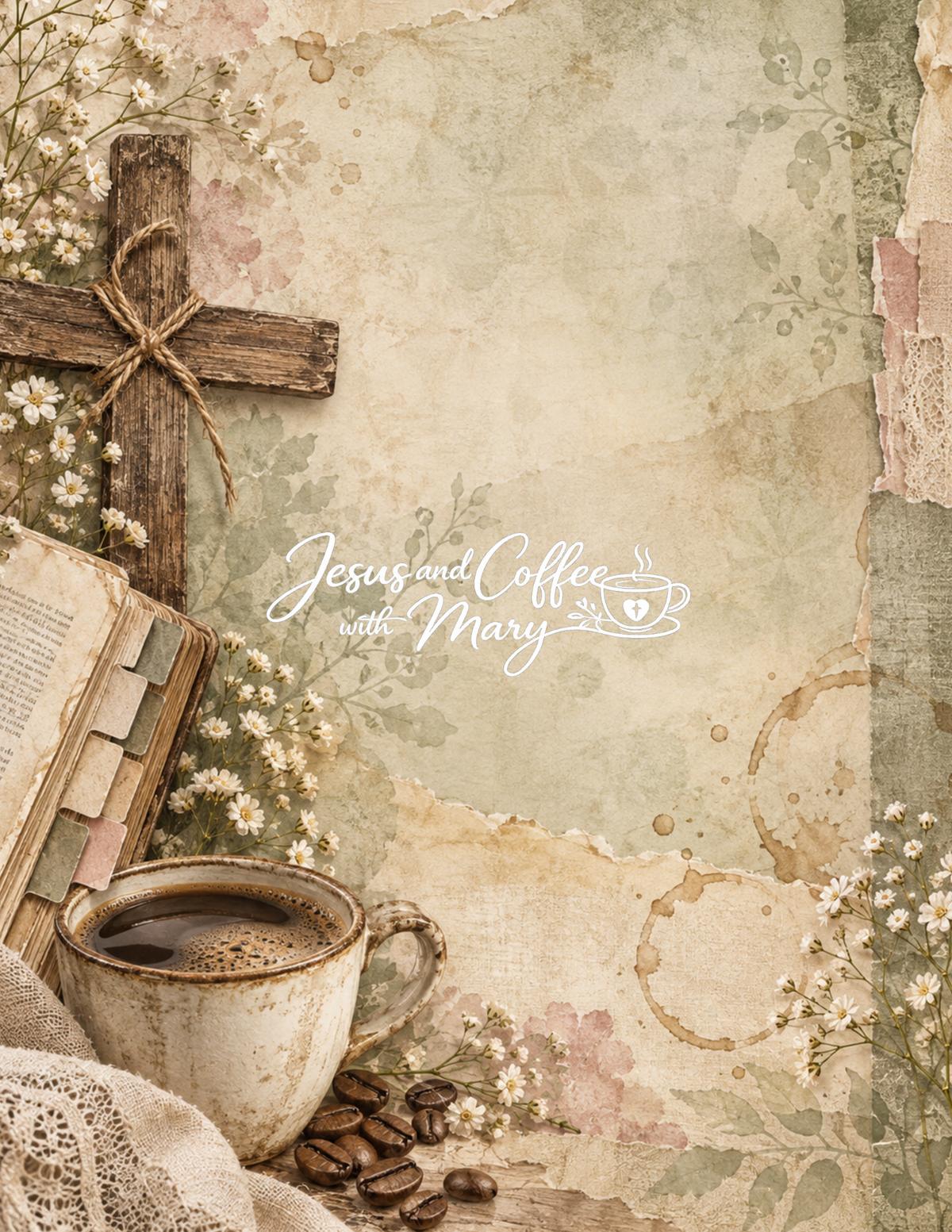 Vintage Coffee & Faith Printable Paper, Tags & Ephemera Set
