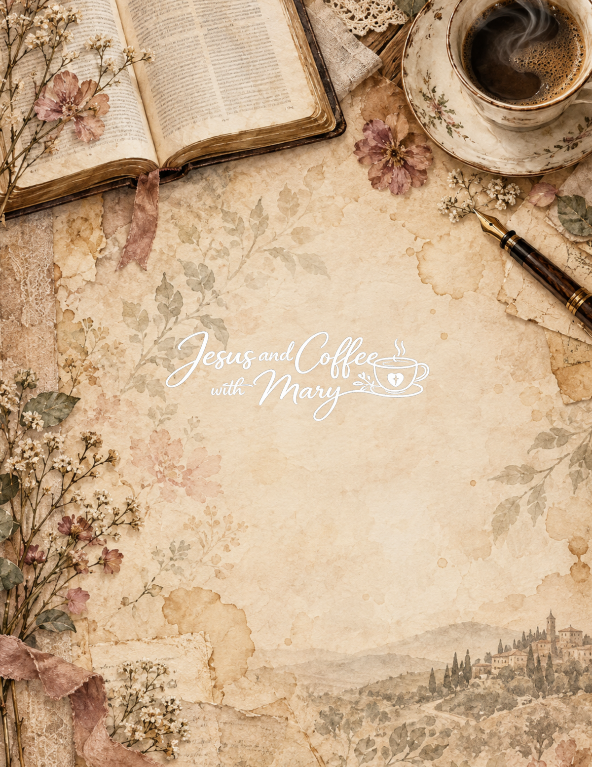 Vintage Coffee & Faith Printable Paper, Tags & Ephemera Set