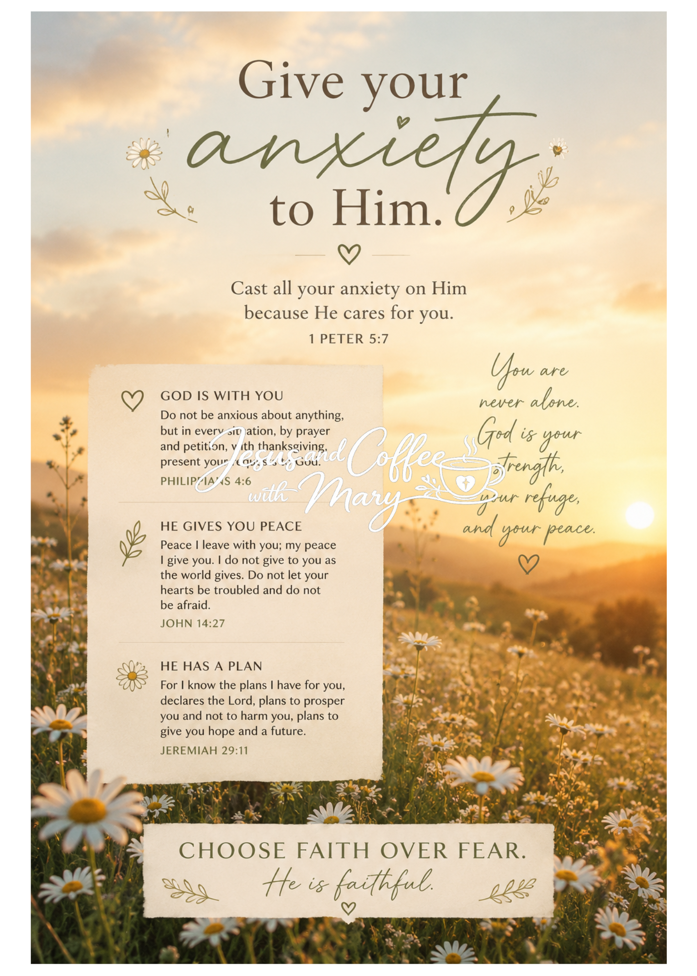 Anxiety Bible Tip-Ins | Printable Bible Journaling PDF