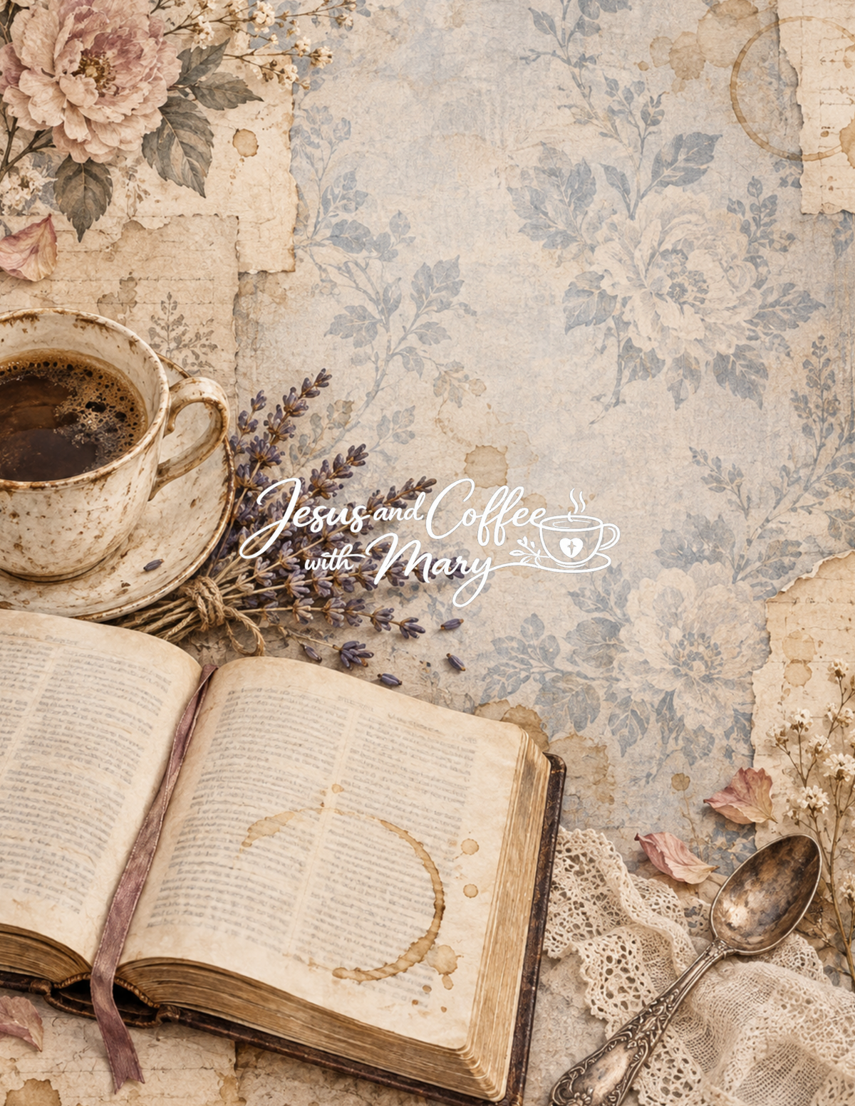 Vintage Coffee & Faith Printable Paper, Tags & Ephemera Set