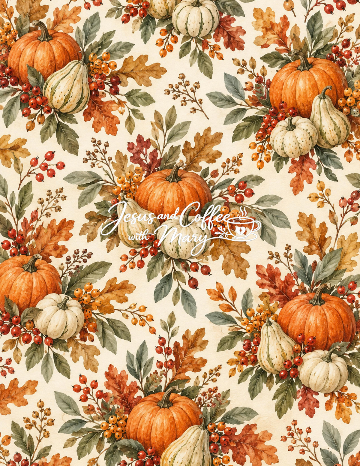 Autumn Printable Paper, Tags & Ephemera | Pumpkin Fall Digital Download