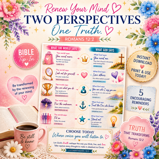 Renew Your Mind Bible Tip-Ins | Printable PDF